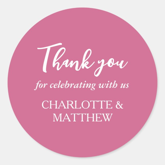 Adesivo Redondo Vinheta redonda Magenta e branca (Frente)