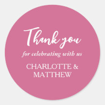 Vinheta redonda Magenta e branca