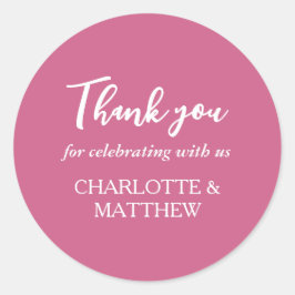 Adesivo Redondo Vinheta redonda Magenta e branca