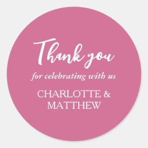 Adesivo Redondo Vinheta redonda Magenta e branca