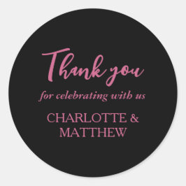 Adesivo Redondo Vinheta redonda Magenta e Negra