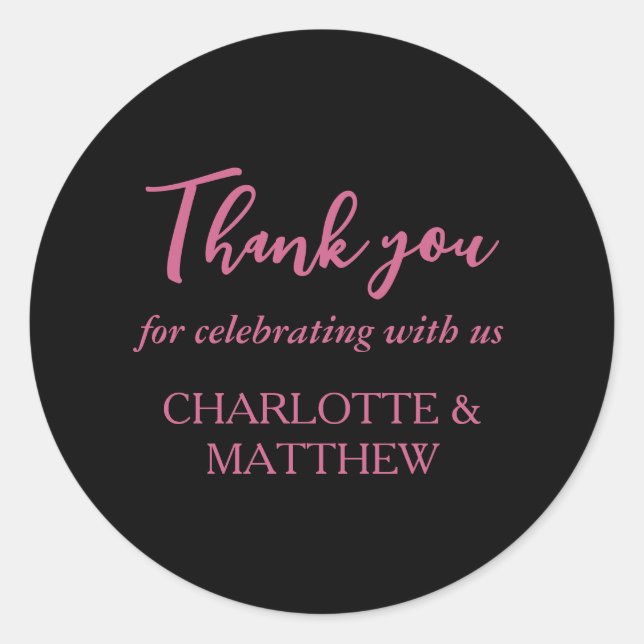 Adesivo Redondo Vinheta redonda Magenta e Negra (Frente)