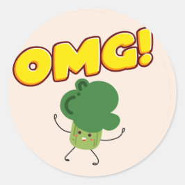 Adesivo Redondo Vinheta redonda magnética clássica de Broccoli