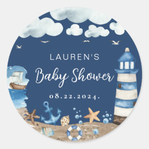 Adesivo Redondo Vinheta redonda Marinho do tema náutico