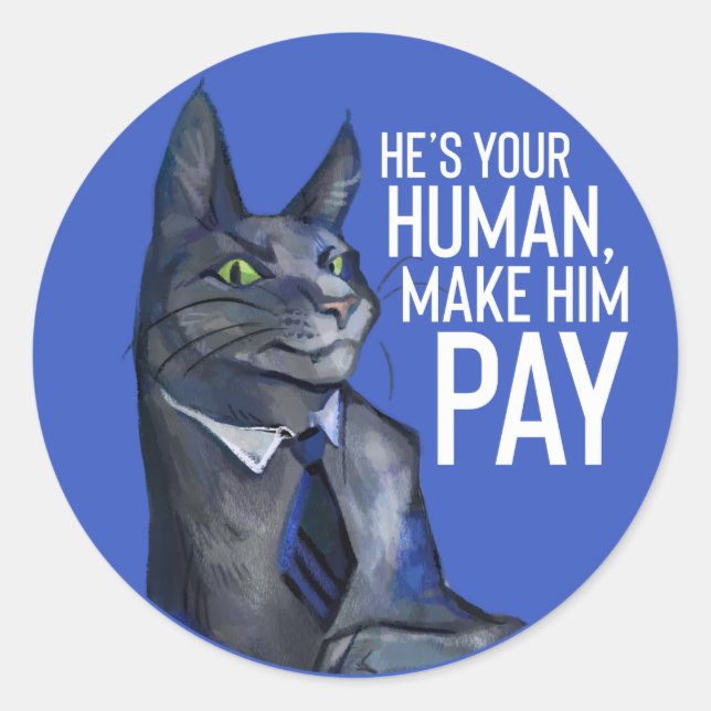 Adesivo Redondo Vinheta Redonda Meow Puffytail (Frente)