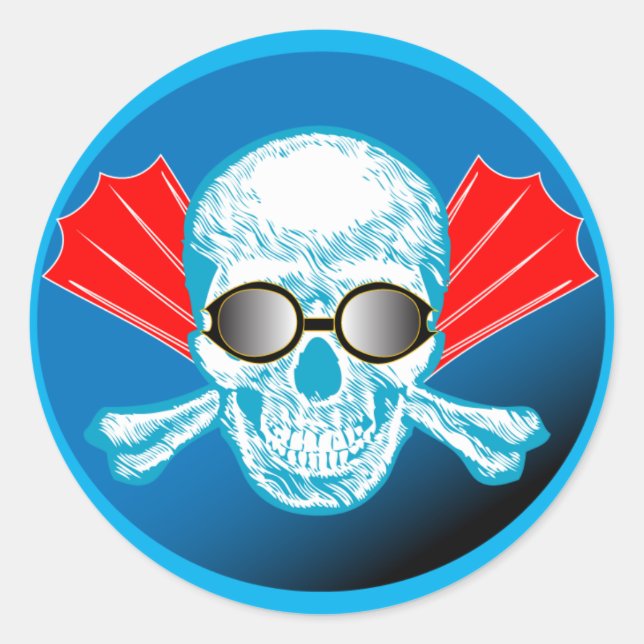 Adesivo Redondo Vinheta redonda natação (Frente)