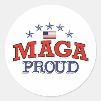 Adesivo Redondo Vinheta redonda orgulhosa de MAGA