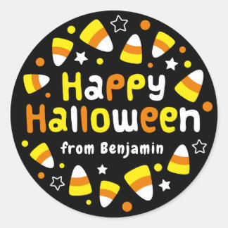 Adesivo Redondo Vinheta redonda personalizada de balas de hallowee