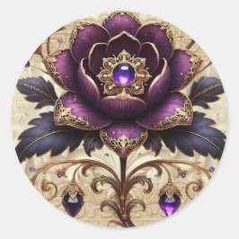 Adesivo Redondo Vinheta redonda plana, com bisel, roxa