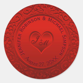 Adesivo Redondo Vinheta redonda Red Faux Foil