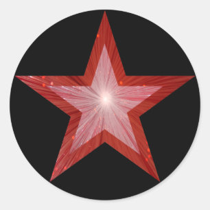 Adesivo Redondo Vinheta redonda Red Star preta