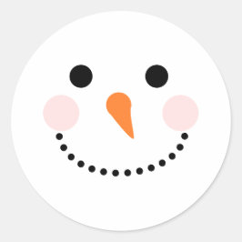 Adesivo Redondo Vinheta-redonda-redonda de envelope Snowman Face