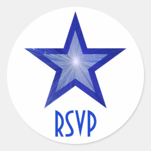 Adesivo Redondo Vinheta redonda RSVP Blue Star Escuro branco