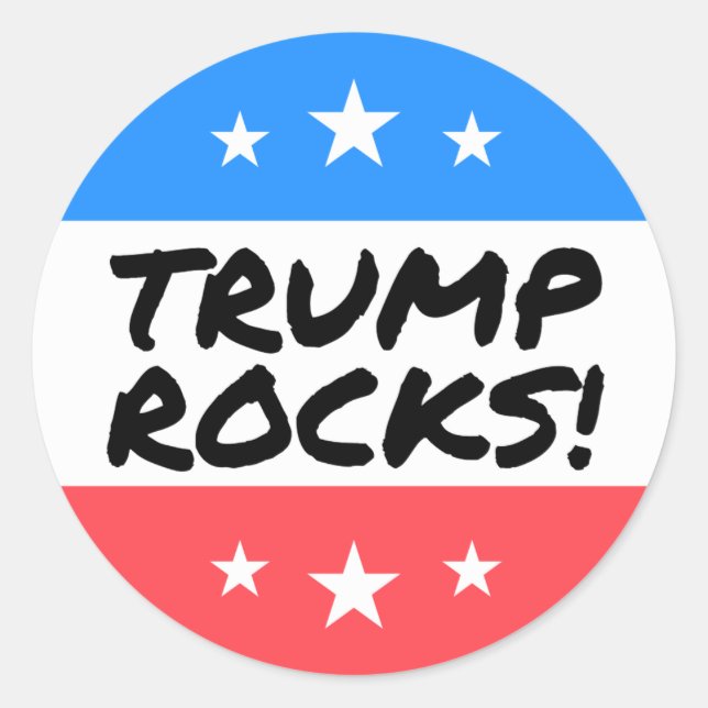 Adesivo Redondo Vinheta redonda TRUMP ROCKS (Frente)
