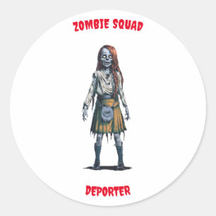 Adesivo Redondo Vinheta Redonda Zombie Squad Deporter