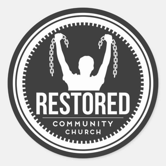 Adesivo Redondo Vinheta Restaurada (Cadeias de ruptura) (Frente)