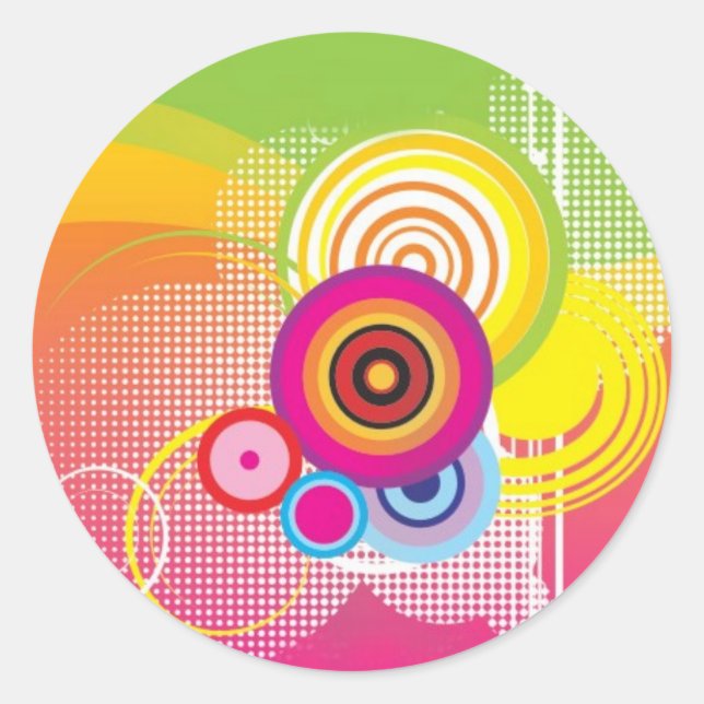 Adesivo Redondo Vinheta Retro (Frente)