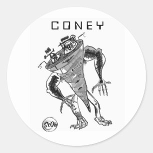 Adesivo Redondo Vinheta Robot CONEY