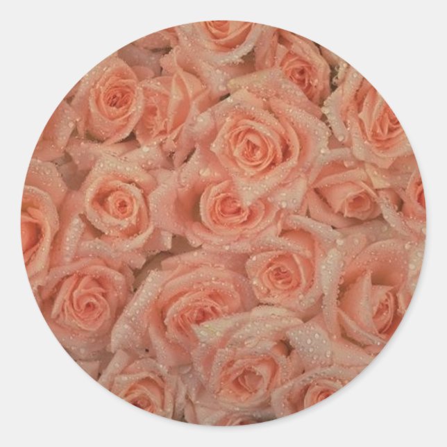 Adesivo Redondo Vinheta Rosa Rosado (Frente)