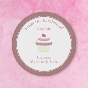 Adesivo Redondo Vinheta Rótulo de Cupcake Russo