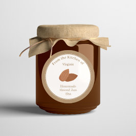 Adesivo Redondo Vinheta Rótulo Rustic Almond Jam Kraft