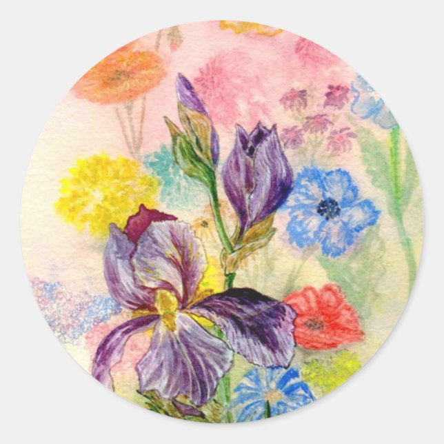Adesivo Redondo Vinheta 'Roxo Iris' (Frente)
