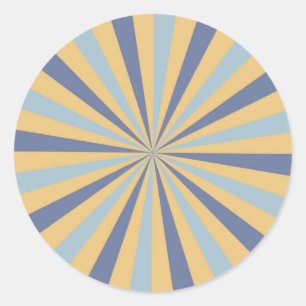 Adesivo Redondo Vinheta Rtro Sunburst