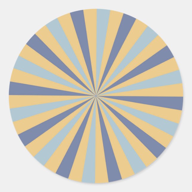 Adesivo Redondo Vinheta Rtro Sunburst (Frente)