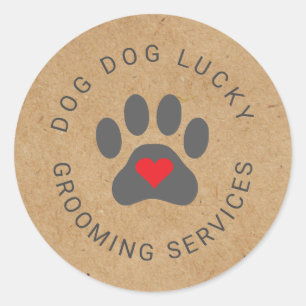 Adesivo Redondo Vinheta russa com coroa de pata cardíaca