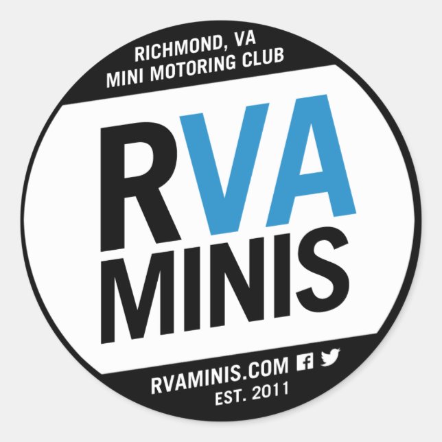 Adesivo Redondo Vinheta RVA MINIs 3" (Frente)