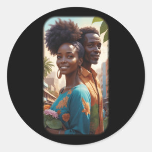 Adesivo Redondo Vinheta S Series Paradise Black Love1