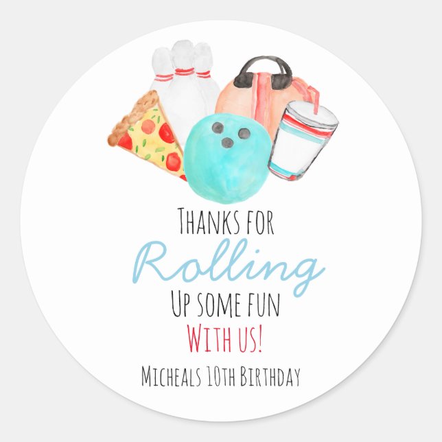 Adesivo Redondo Vinheta selada de festa de aniversário da criança  (Frente)