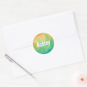 Adesivo Redondo Vinheta/selo floral personalizado