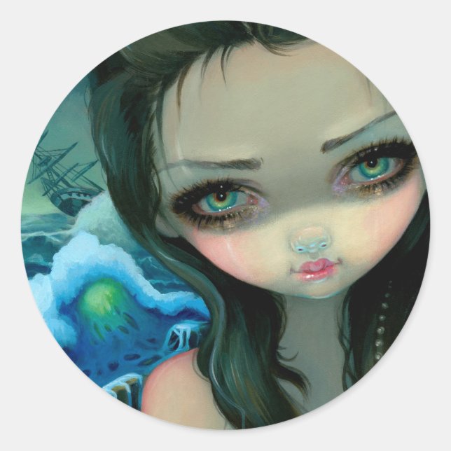 Adesivo Redondo Vinheta "Sereia Naufragada" (Frente)