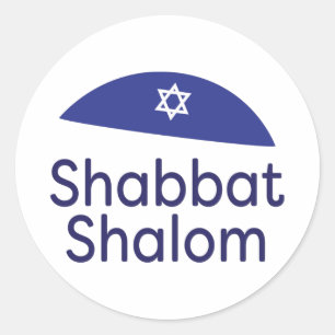 Adesivo Redondo Vinheta Shabbat Shalom