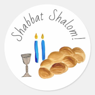 Adesivo Redondo Vinheta Shalom Shabbat