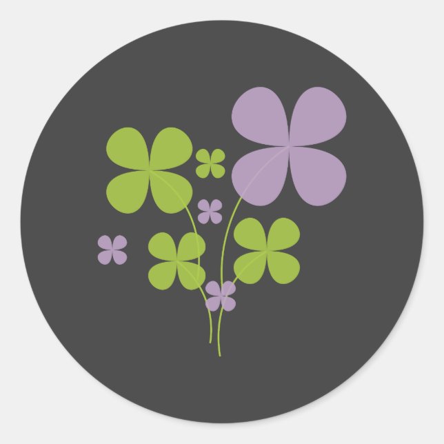 Adesivo Redondo Vinheta Shamrock (Frente)