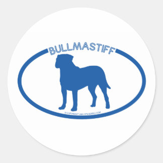 Adesivo Redondo Vinheta Silhouff Bullmastiff