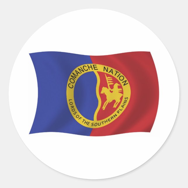 Adesivo Redondo Vinheta Sinalizador de Nação Comanche (Frente)