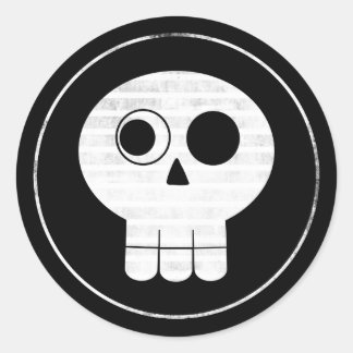 Adesivo Redondo Vinheta Skull 2