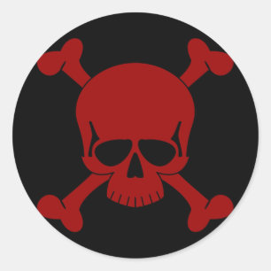 Adesivo Redondo Vinheta Skull & Crossbones