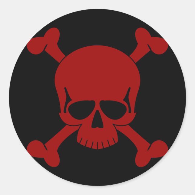 Adesivo Redondo Vinheta Skull & Crossbones (Frente)