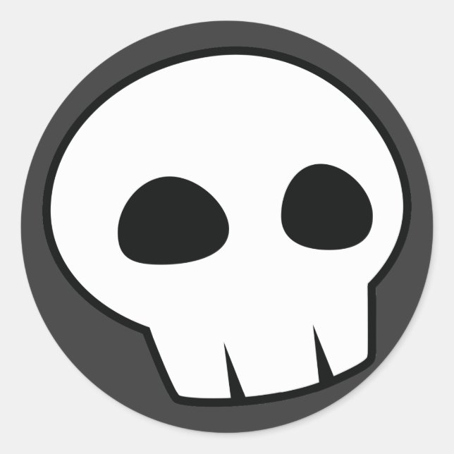 Adesivo Redondo Vinheta Skull do Halloween (Frente)