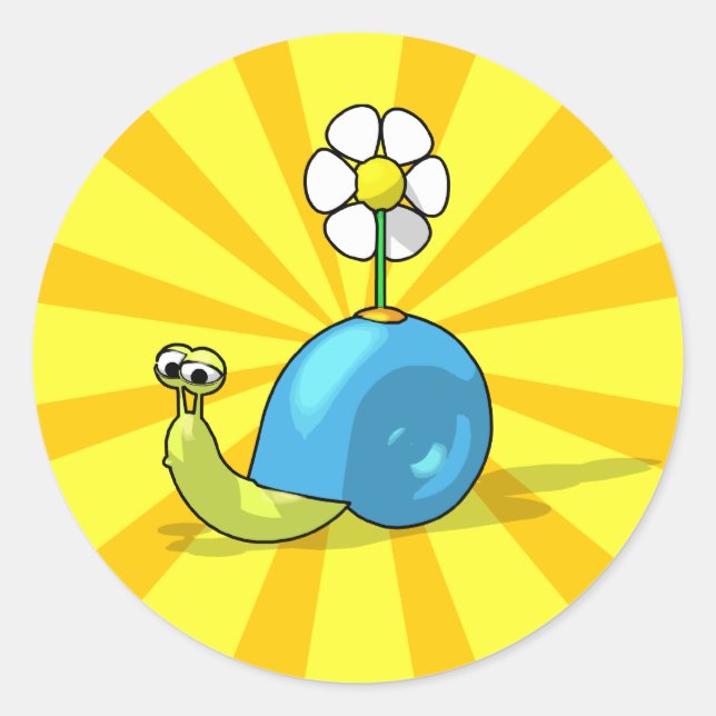 Adesivo Redondo Vinheta SNAIL SUNFLOWER (Frente)