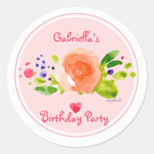 Adesivo Redondo Vinheta Solarny Watercolor