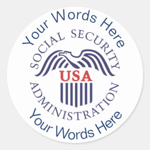 Adesivo Redondo Vinheta SSA da Administração de Segurança Social