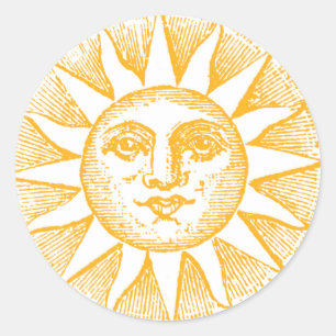 Adesivo Redondo Vinheta Sun E Rays