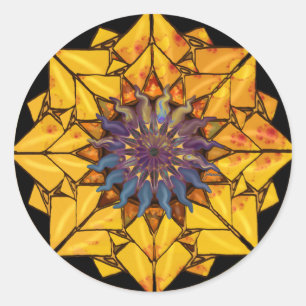 Adesivo Redondo Vinheta Sun Sunflower