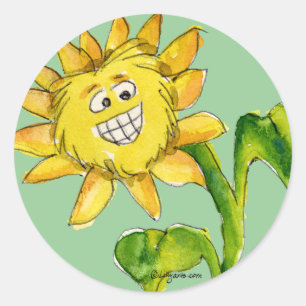Adesivo Redondo Vinheta Sunflower Clipart 7