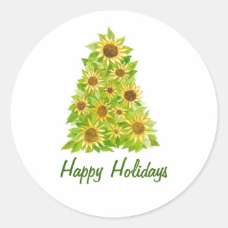 Adesivo Redondo Vinheta Sunflower Holiday